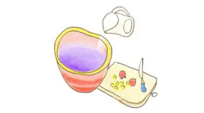 Make Coconut and fruit congee step 3