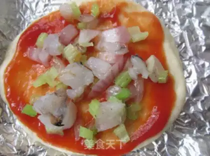 Make Shrimp mini pizza step 10