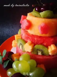 Make Watermelon cake watermelon platter step 6