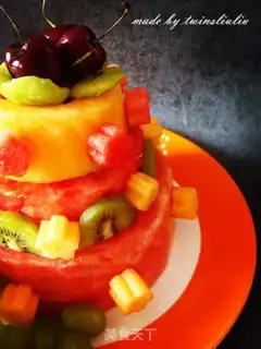 Make Watermelon cake watermelon platter step 8