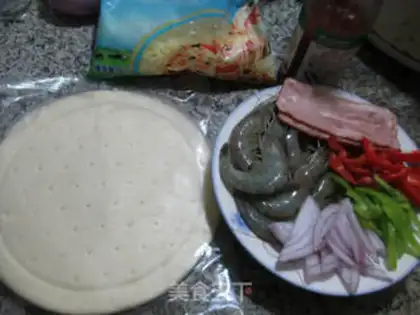 Make Bacon shrimp pizza step 0