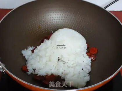Make Sausage fried rice step 2