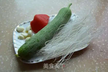 Make Garlic fan silk melon step 0