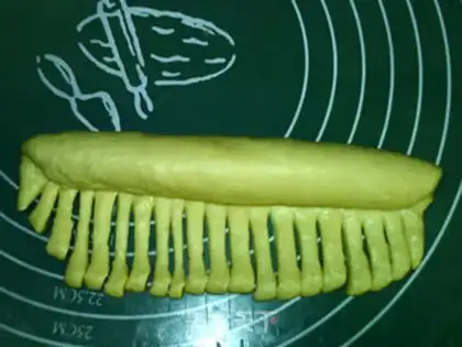 Make Chestnut caterpillar bread step 16
