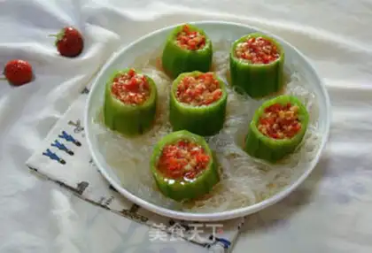 Make Garlic fan silk melon step 8