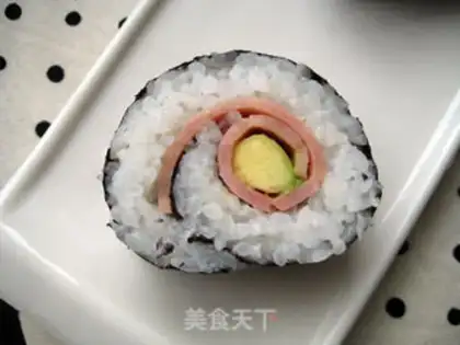 Make Butter and ham sushi step 19