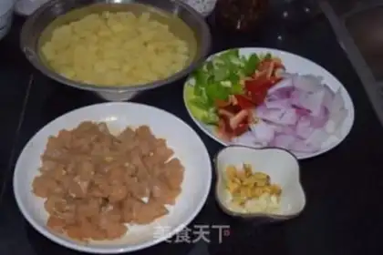 Make Potato chicken step 1