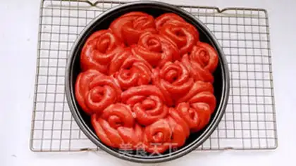 Make Red rose bread step 18