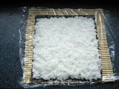 Make Butter and ham sushi step 7