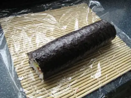 Make Butter and ham sushi step 11