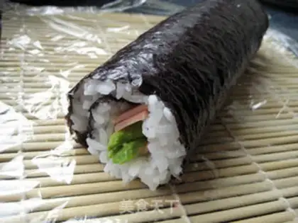 Make Butter and ham sushi step 12