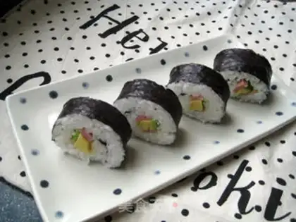 Make Butter and ham sushi step 13