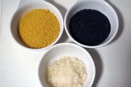 Make Little rice sesame paste step 0