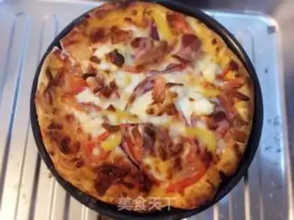Make Bacon roll shrimp pizza step 2