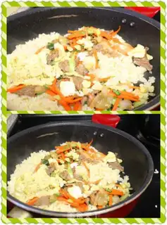 Make Beef egg fried rice step 9
