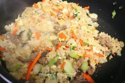 Make Beef egg fried rice step 10