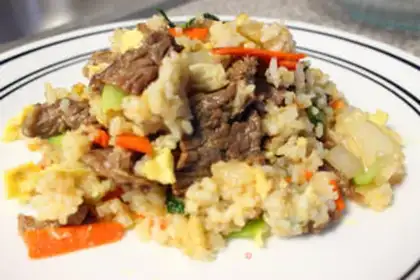 Make Beef egg fried rice step 11