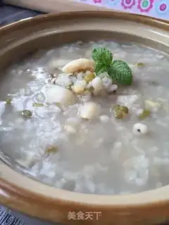Make Green bean lily rice congee step 1