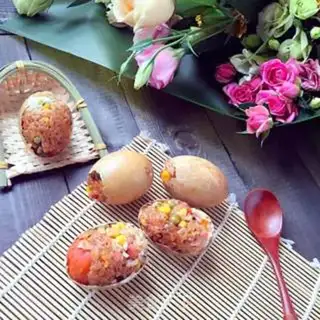 Make Five-coloured rice eggs step 8
