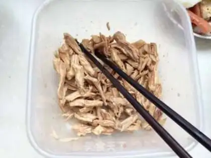 Make Chicken groceries with dried rice powder step 22