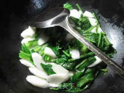 Make Spinach Fried Mountain step 4