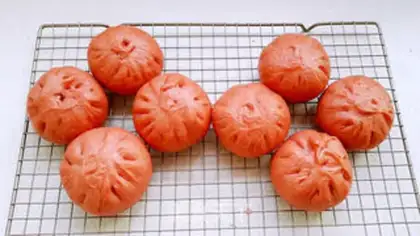 Make Red velvet buns step 15