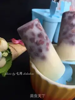 Make Homemade milk red beans popsicles step 3