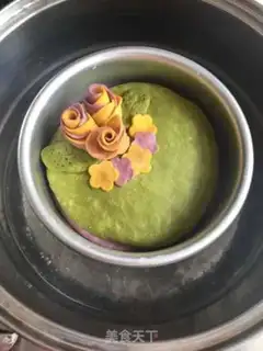 Make Three-coloured steam cake step 14