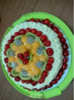 Make Ten inches of fruit twirling cake step 8