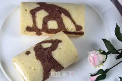 Make Olympic theme cake roll step 12