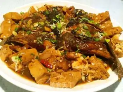 Make Red burning fish head tofu step 8