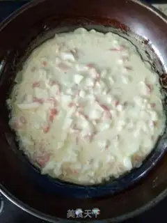 Make Rounded ham eggcake step 3