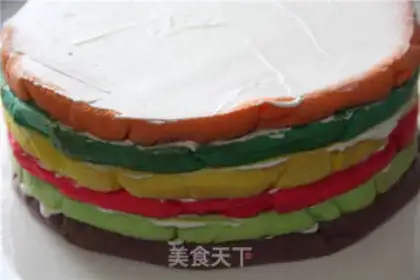 Make Rainbow cake step 6