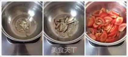 Make Tomatoes, eggnut soup step 1