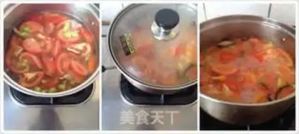 Make Tomatoes, eggnut soup step 2
