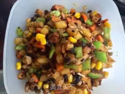 Make Spoons, potatoes, egg and rice step 13