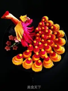 Make Peacock Opens a fruit platter step 15