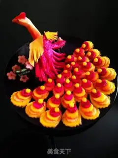 Make Peacock Opens a fruit platter step 17