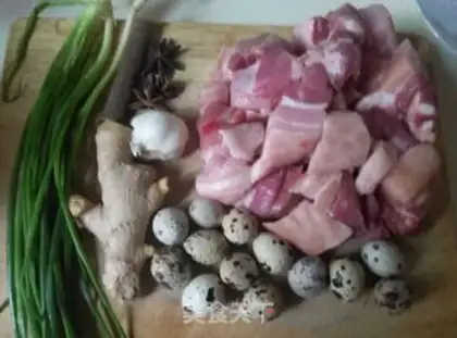 Make Quail egg red pork step 0