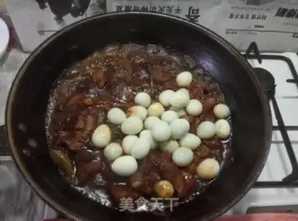Make Quail egg red pork step 9