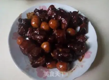 Make Quail egg red pork step 10