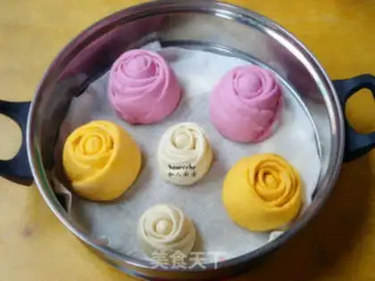 Make The colored rose bun step 10