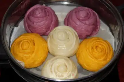 Make The colored rose bun step 12