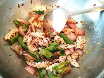 Make Hot sauce and squid step 8