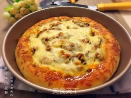 Make Black pepper beef pizza step 17