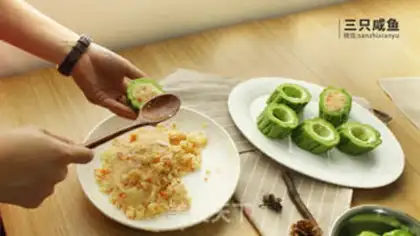 Make The bitter melon makes mashed potatoes step 6