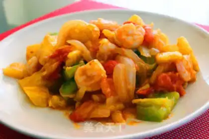 Make pineapple fried shrimp step 7