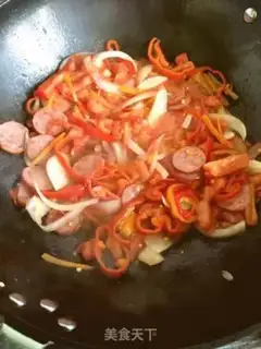 Make Ham fried pasta step 6
