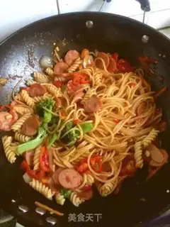Make Ham fried pasta step 7