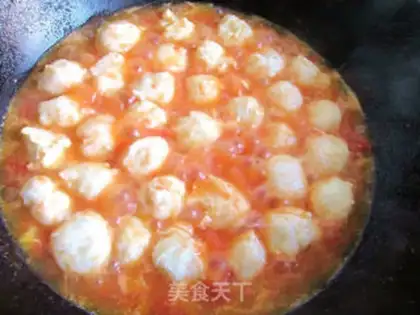 Make Tomato fish balls step 16